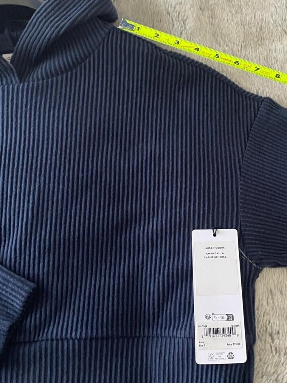 ALO Yoga Muse Hoodie; Navy - Picture 6 of 7